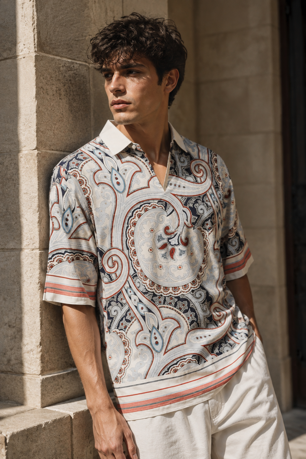 Regional Art Printed Oversized Shirt