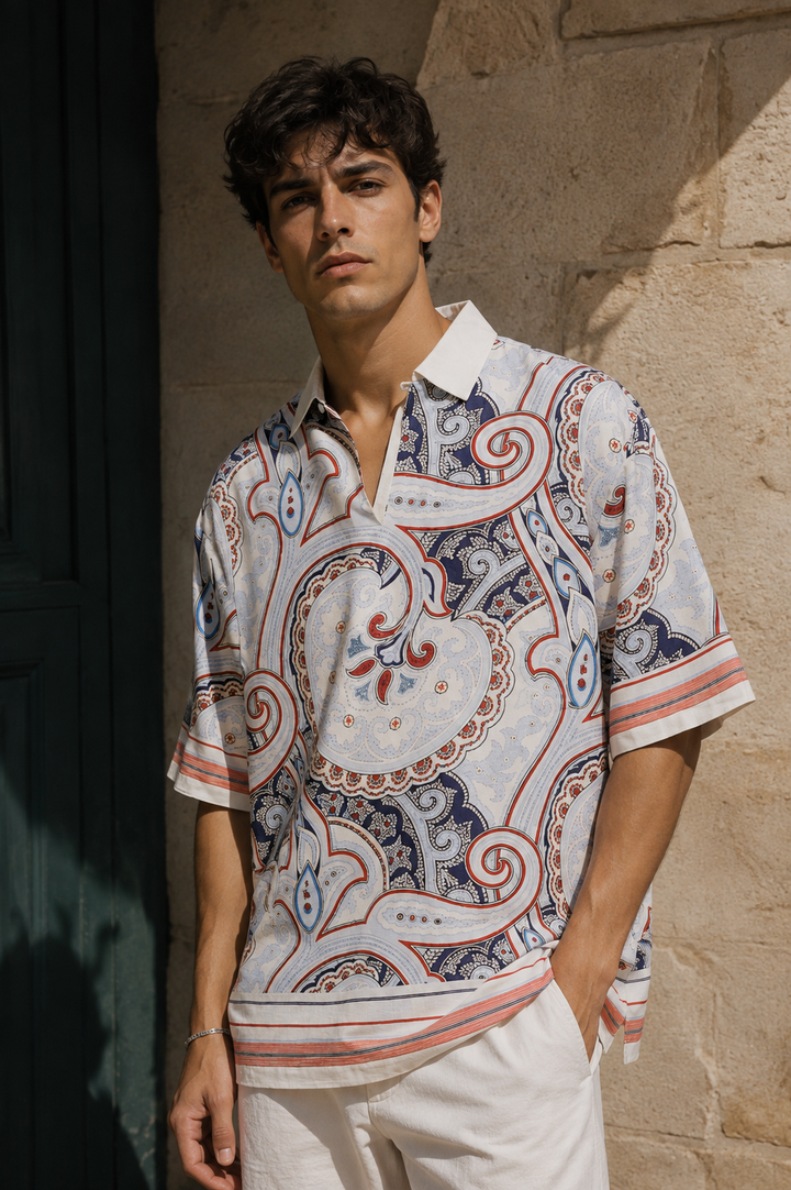 Regional Art Printed Oversized Shirt