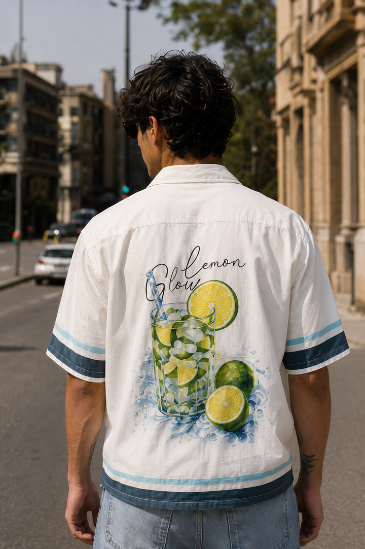 Lemon Glow: Oversized Printed Shirt