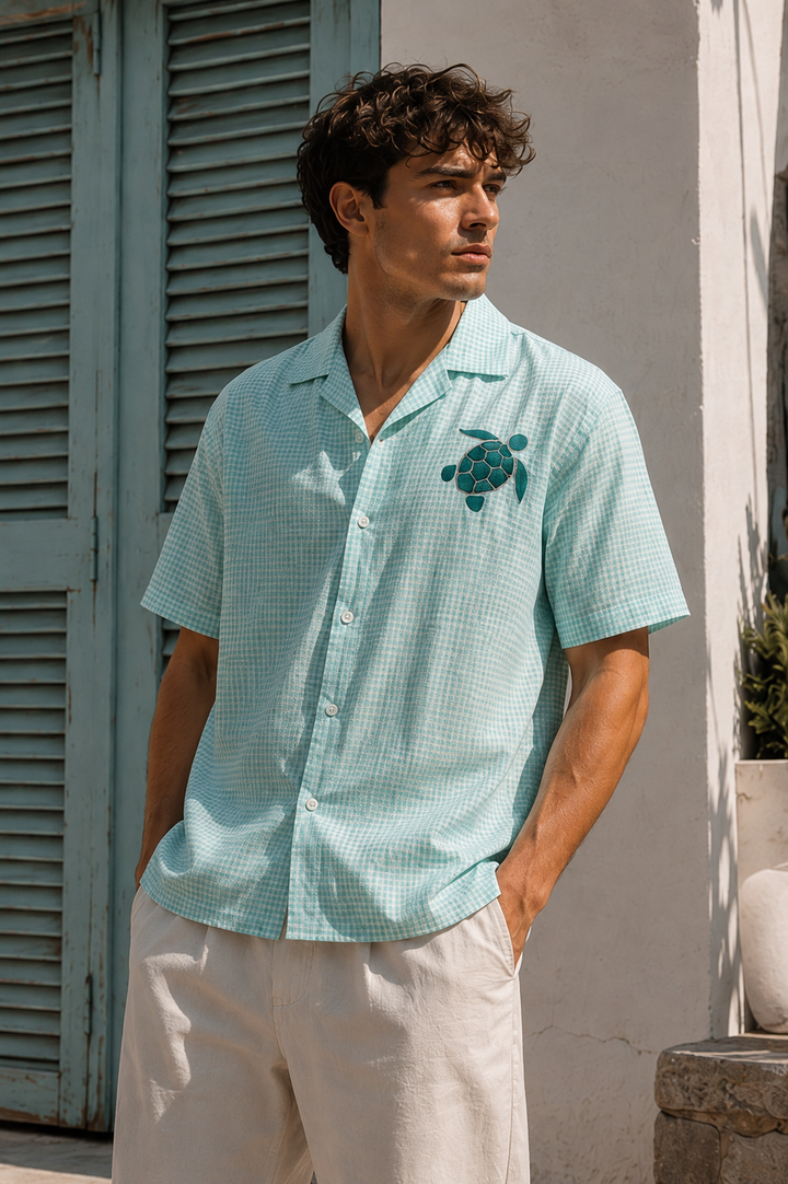 Turtle: Embroidery Oversized Shirt