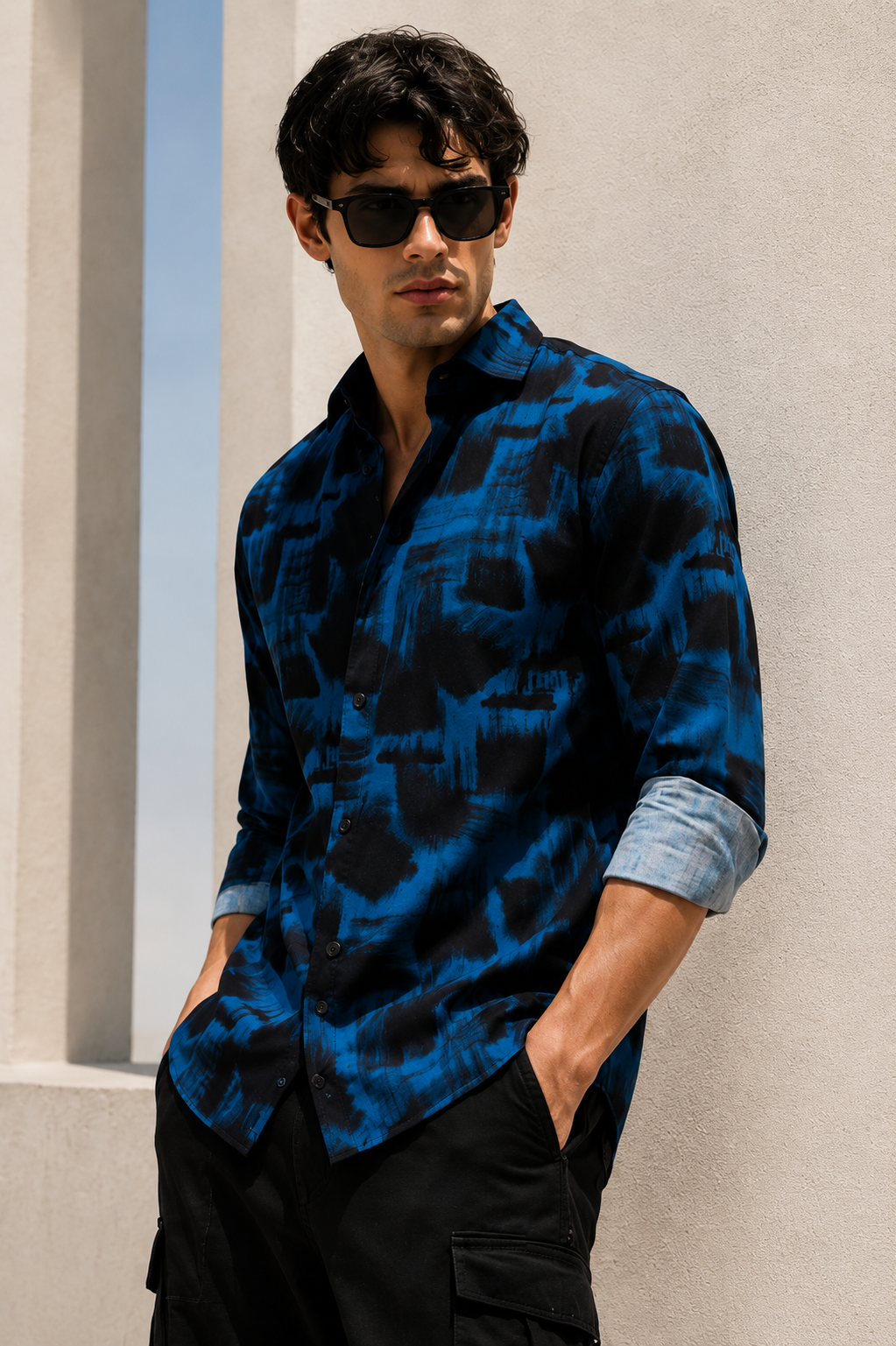 BLUE ABSTRACT SHIRT