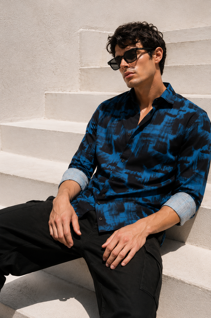 BLUE ABSTRACT SHIRT