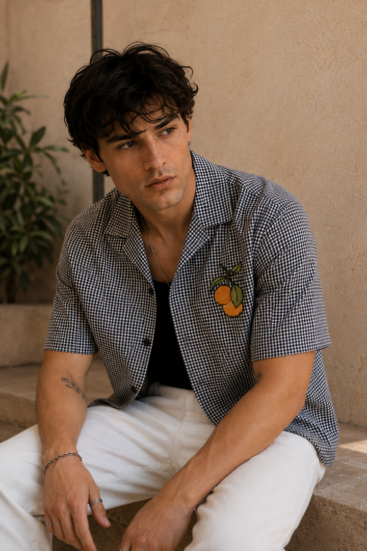 Plaid: Fruity Embroidery Shirt