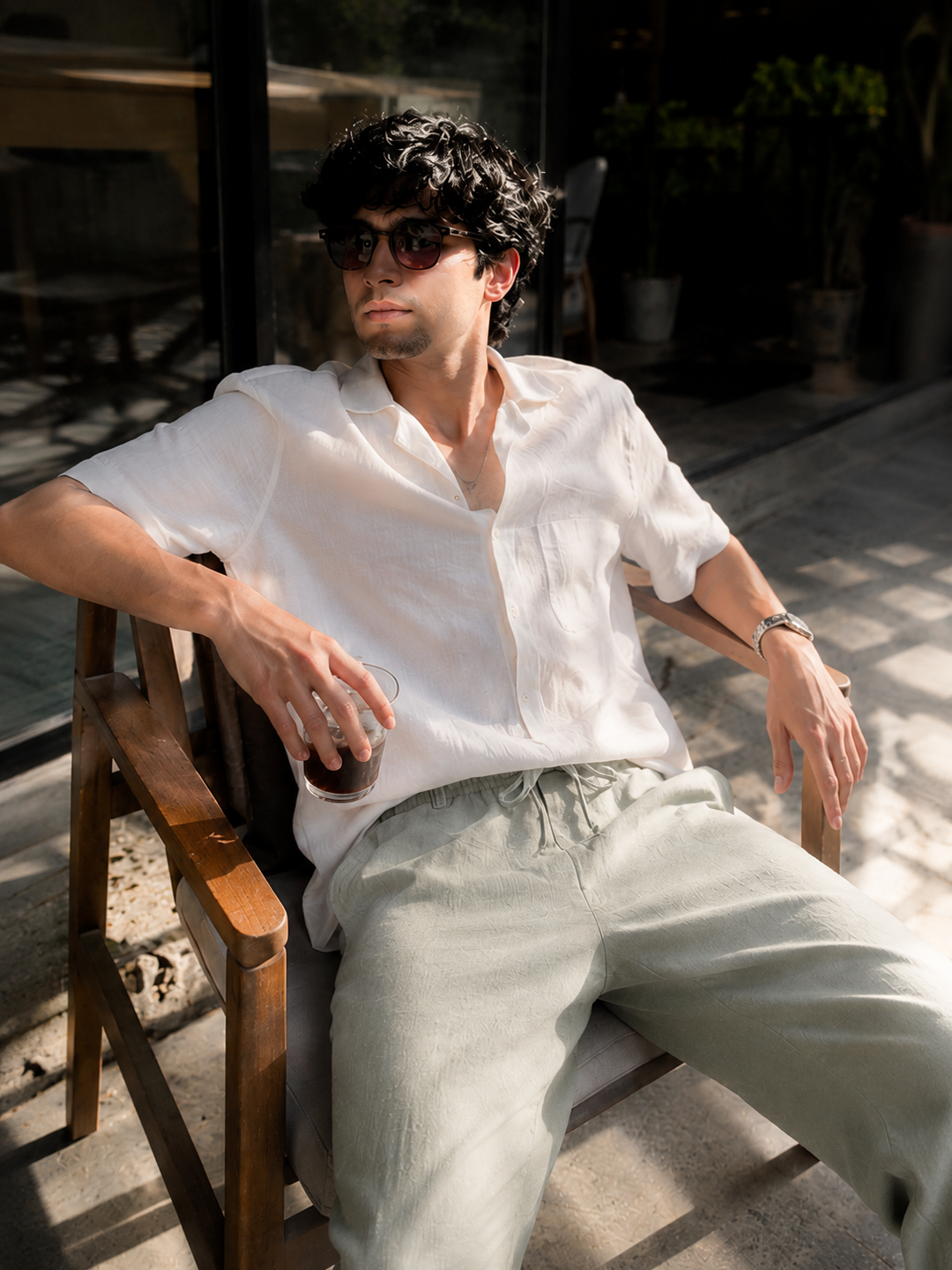 Linen : Sage Green Trousers