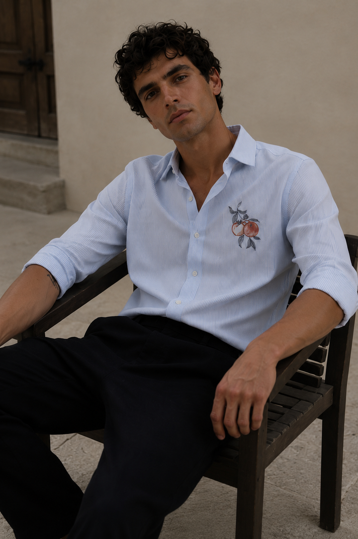 Orange Embroidery Shirt
