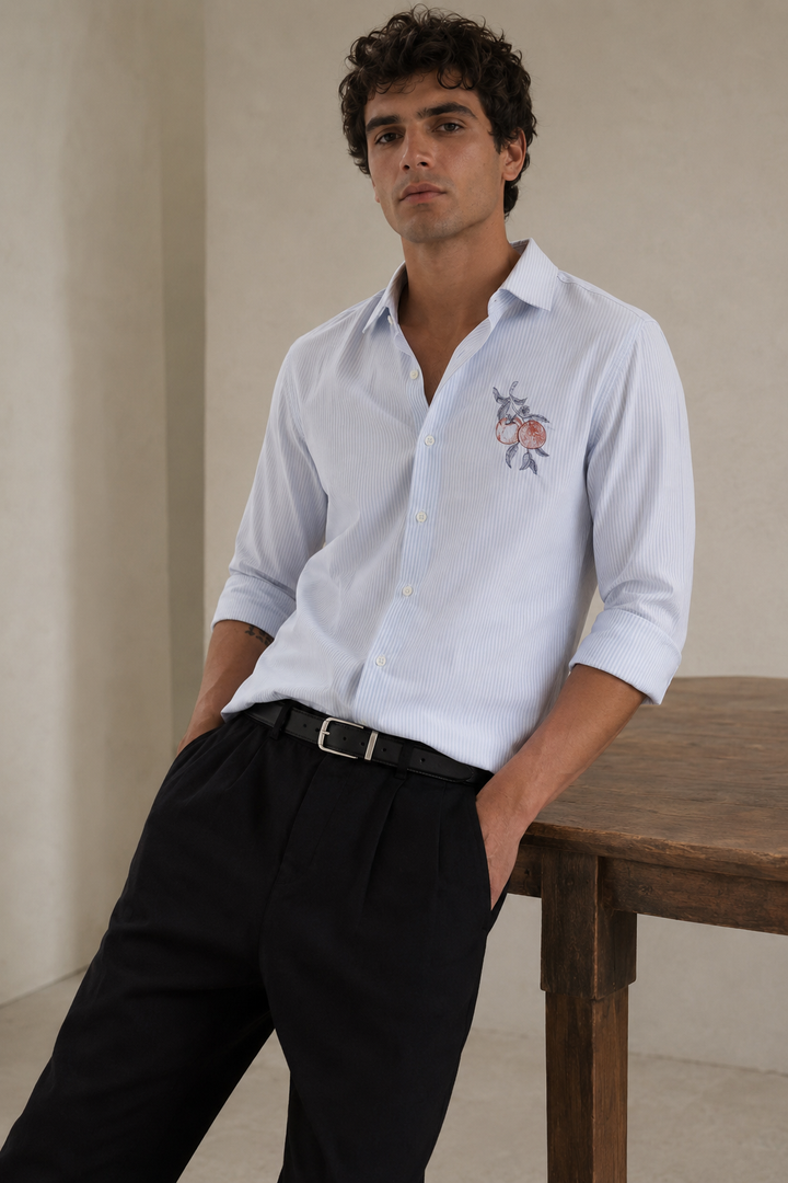 Orange Embroidery Shirt