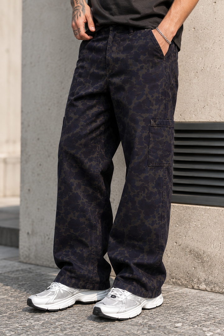 Camouflage Printed Baggy Cargo Pants