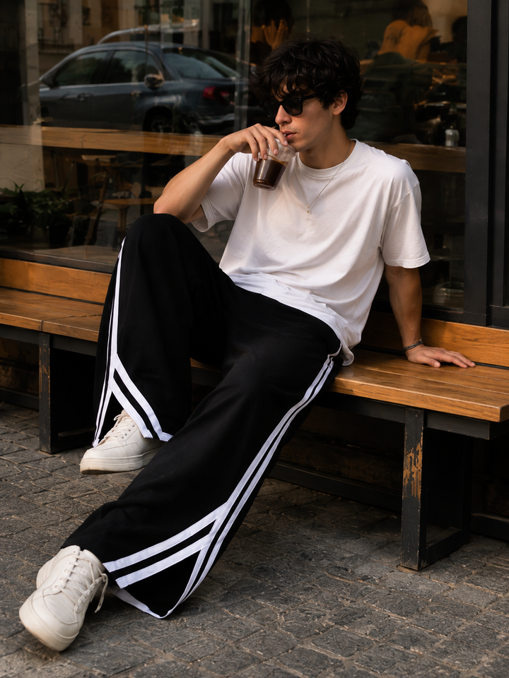Side Cut: Black Joggers