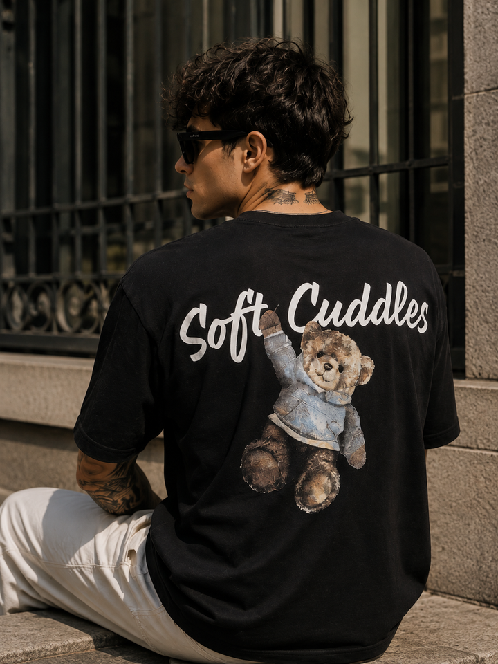 Soft Cuddles: Black Oversized T-shirt