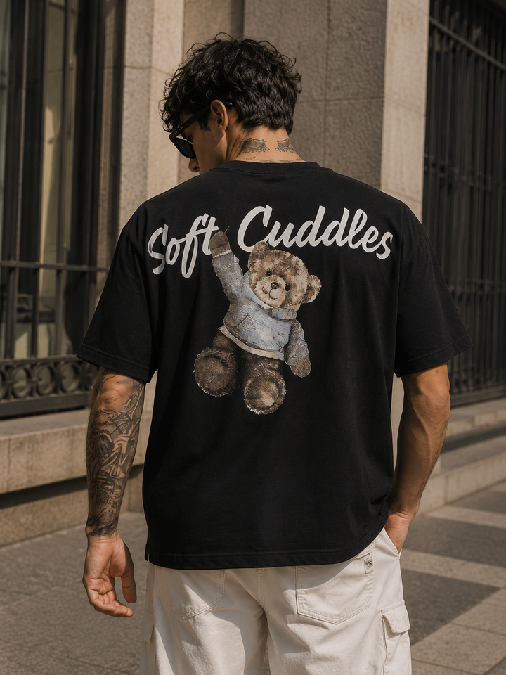 Soft Cuddles: Black Oversized T-shirt