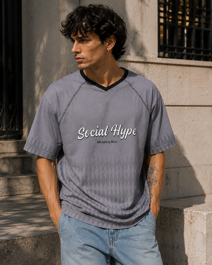 Social Hype: Grey Oversized T-shirt