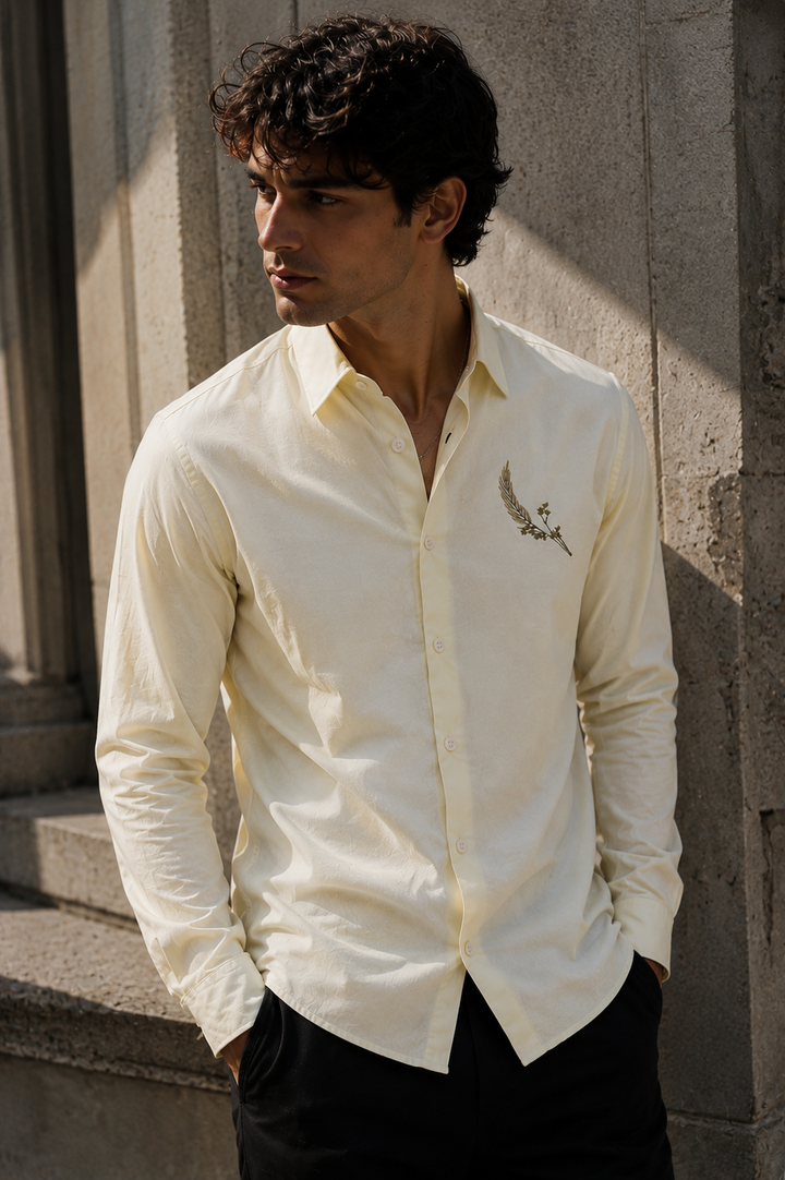 Wheat Embroidery Shirt