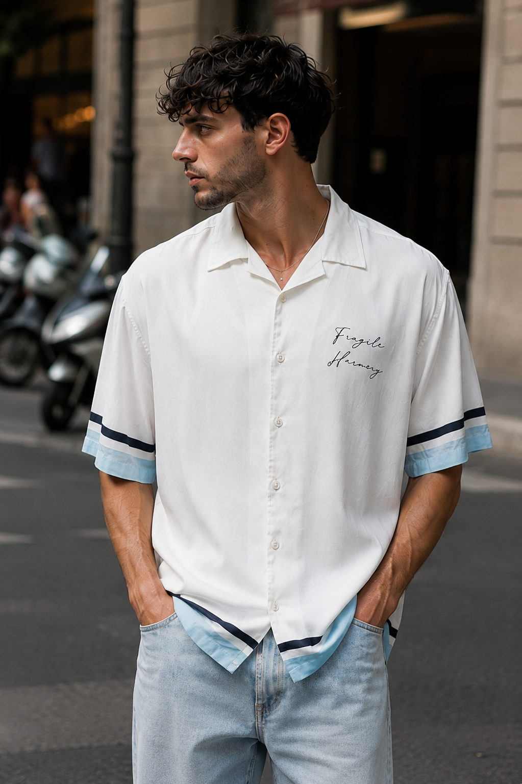 Fragile Bird: White Oversized Tshirt