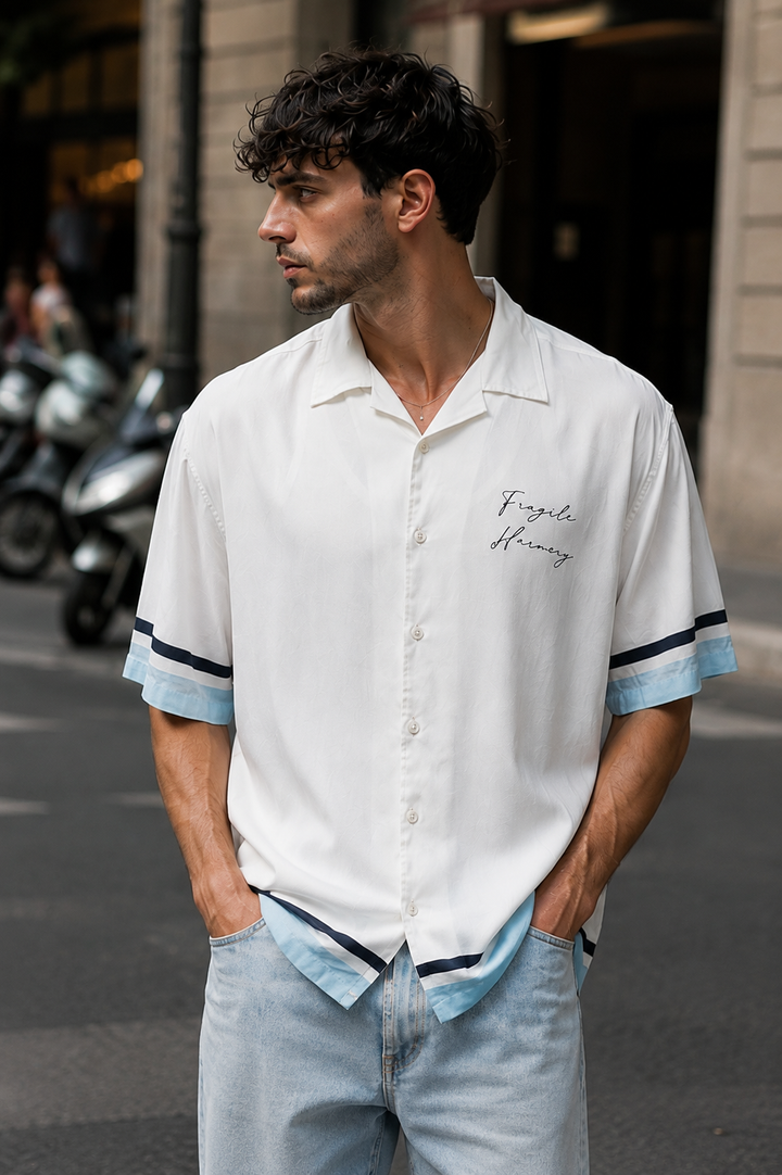 Fragile Bird: White Oversized Tshirt
