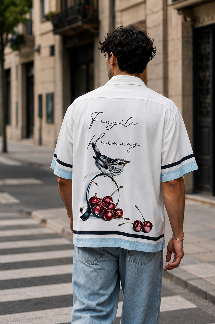 Fragile Bird: White Oversized Tshirt