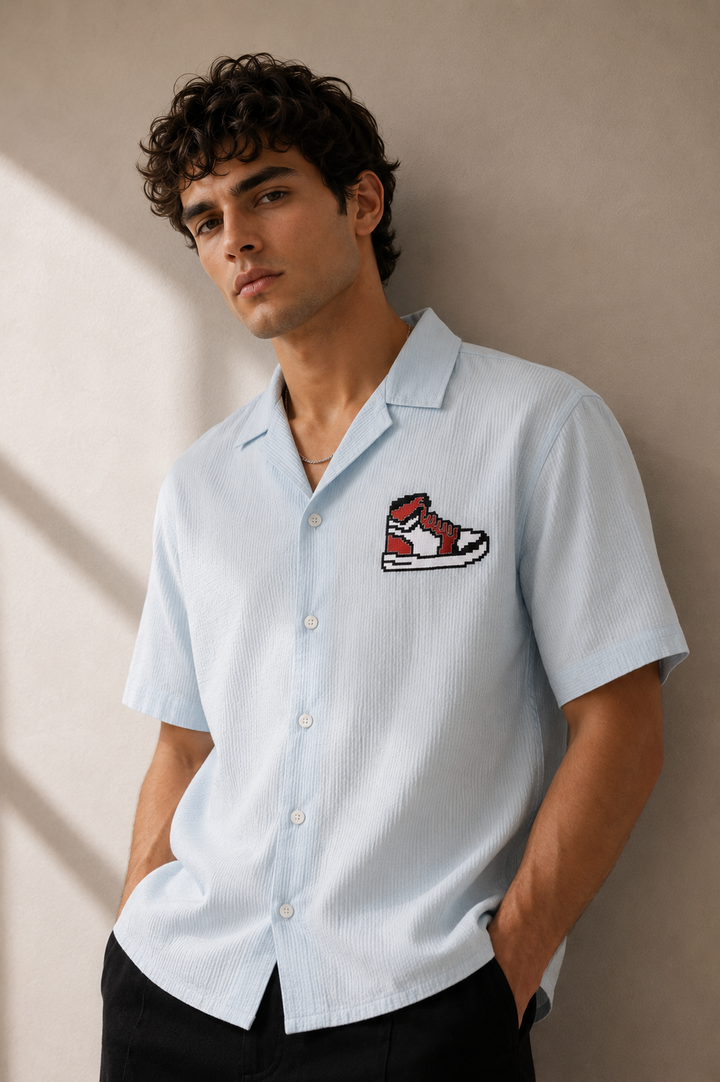 Trippy Shoes: Embroidery Boxy Fit Shirt