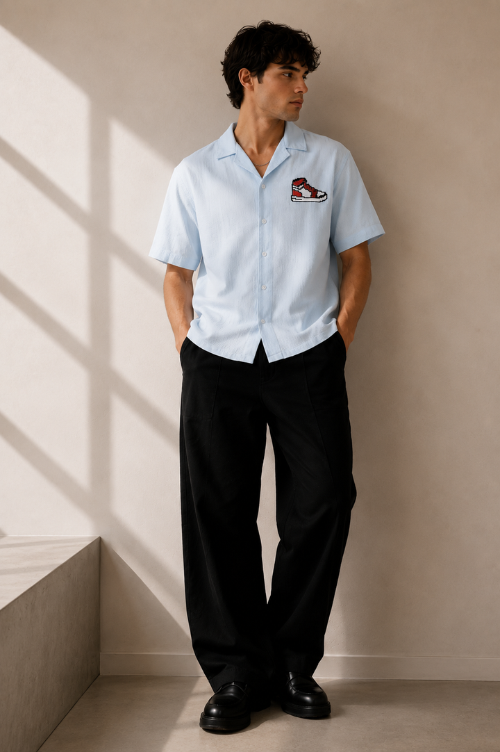 Trippy Shoes: Embroidery Boxy Fit Shirt