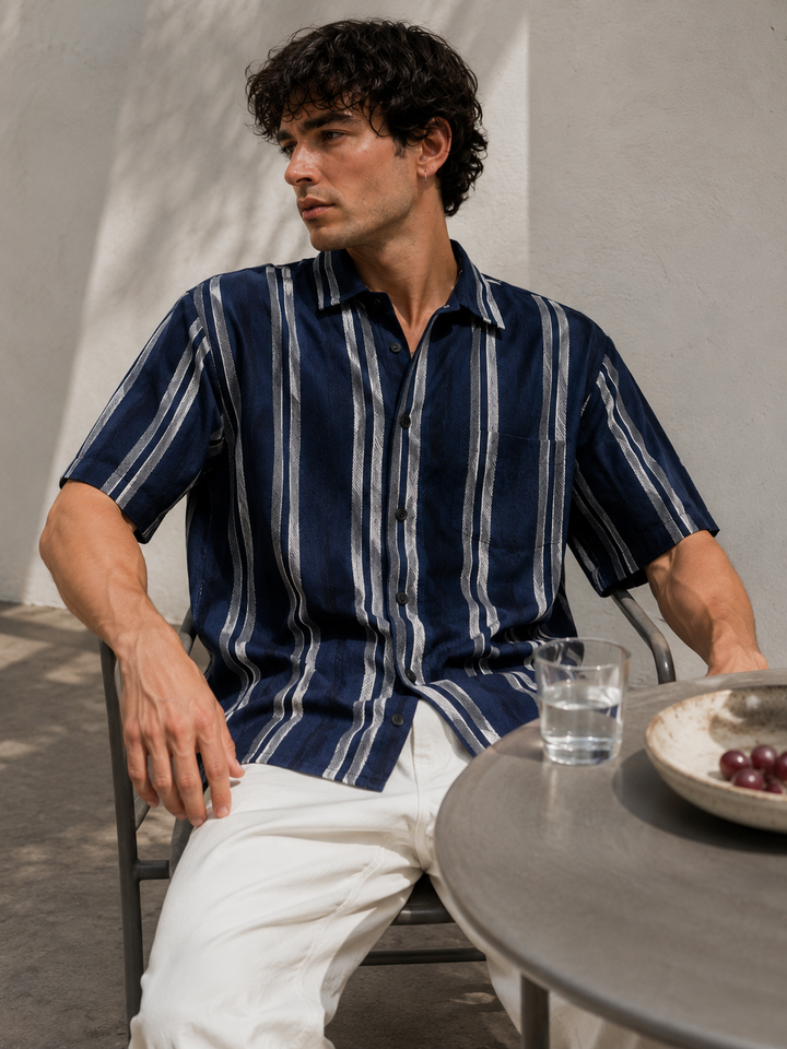 Jute: Navy Oversized Shirt