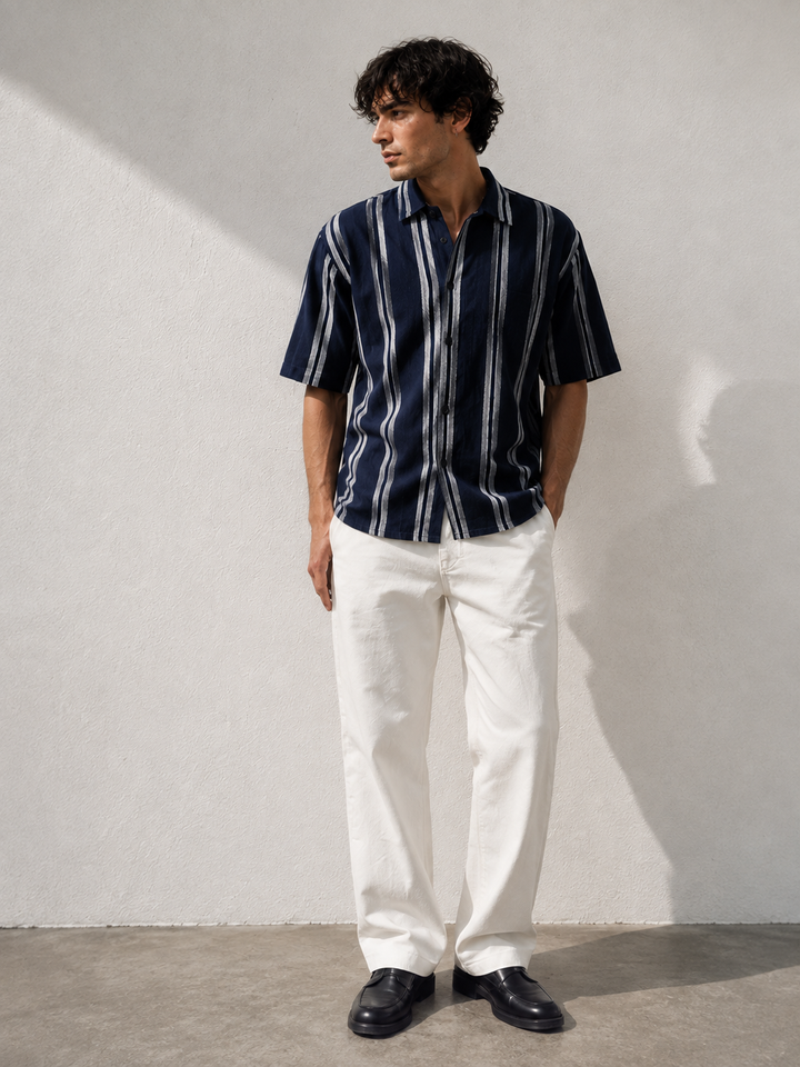 Jute: Navy Oversized Shirt