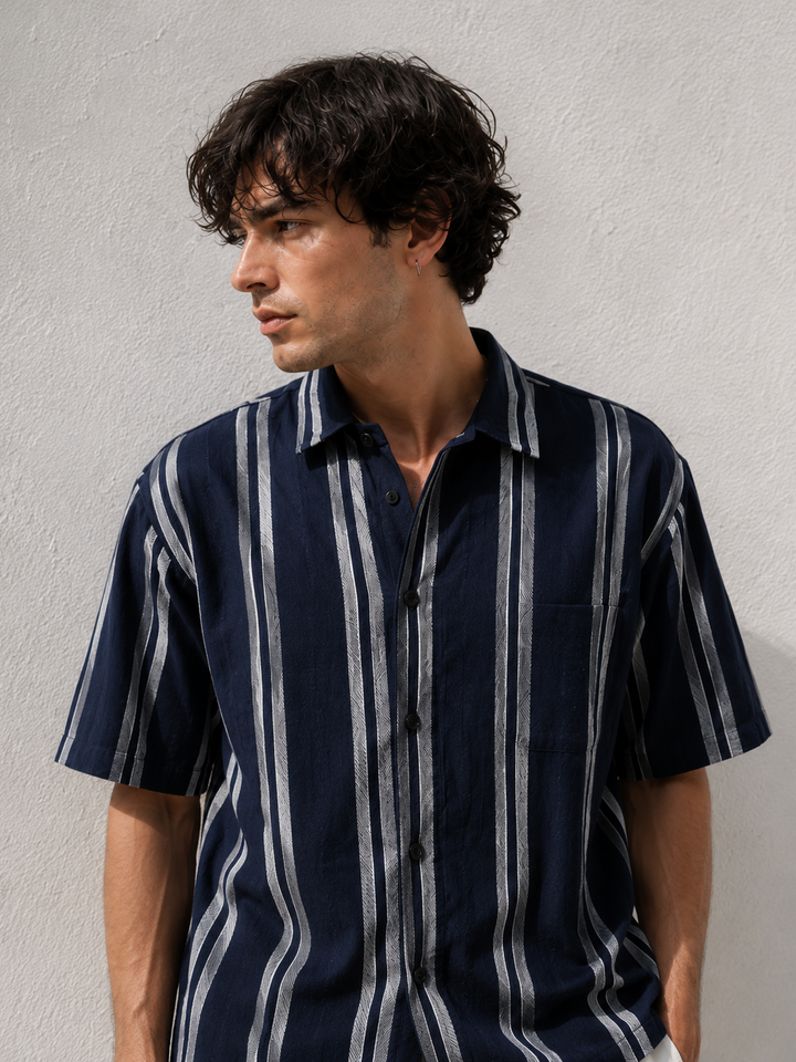 Jute: Navy Oversized Shirt