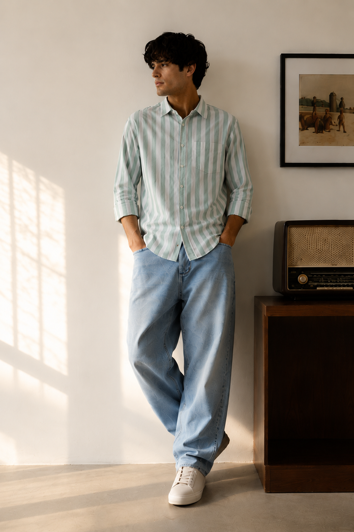 Oxford: Green Stripes Shirt