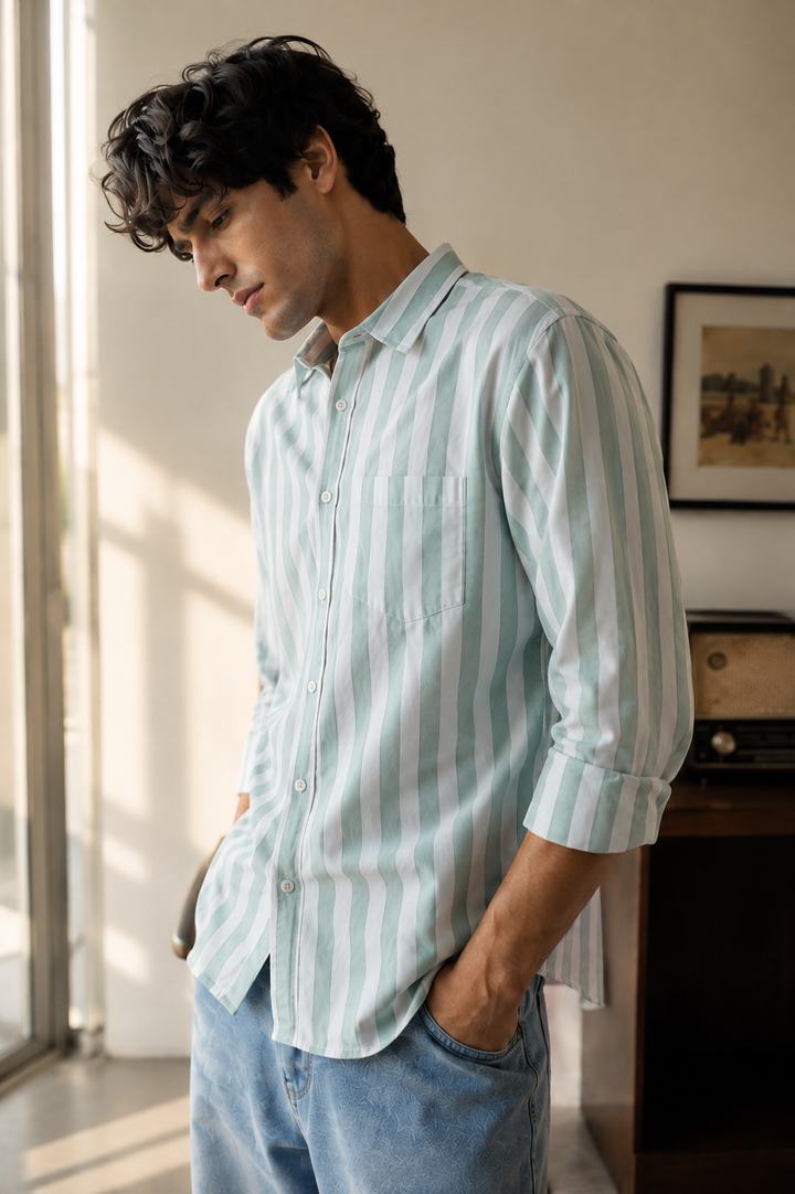 Oxford: Green Stripes Shirt
