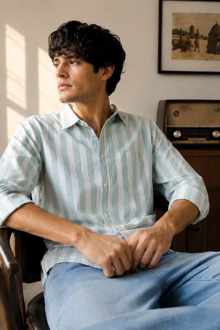 Oxford: Green Stripes Shirt