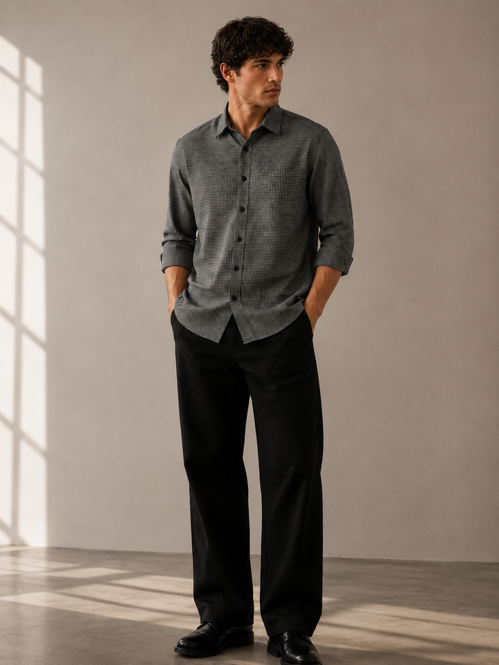 Textured fabric Grey Shirt