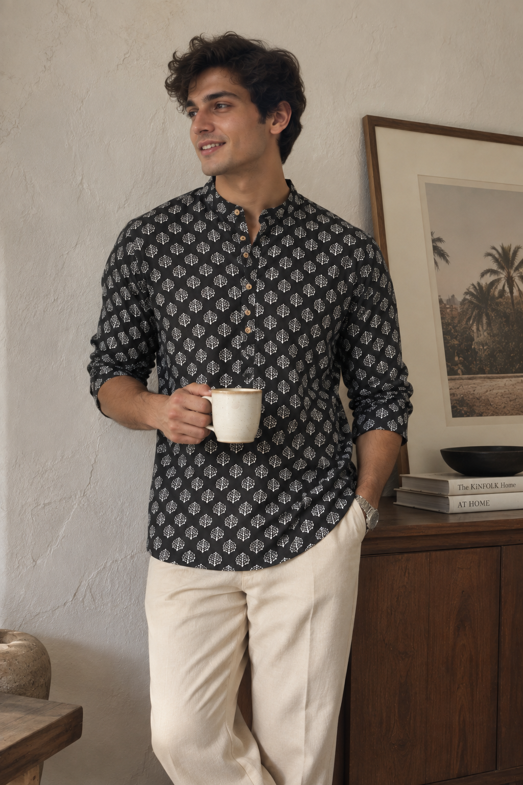 Ethnic Black Printed Kurta
