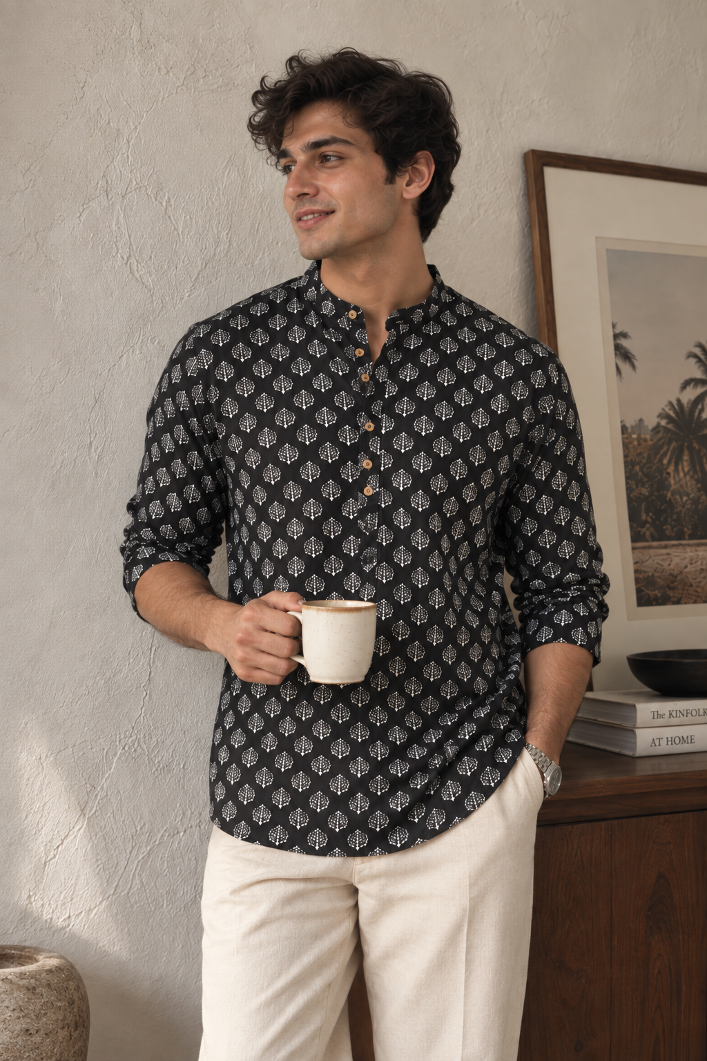 Ethnic Black Printed Kurta