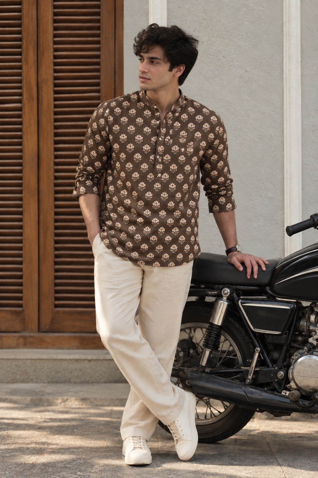 Ethnic Brown Printed Kurta