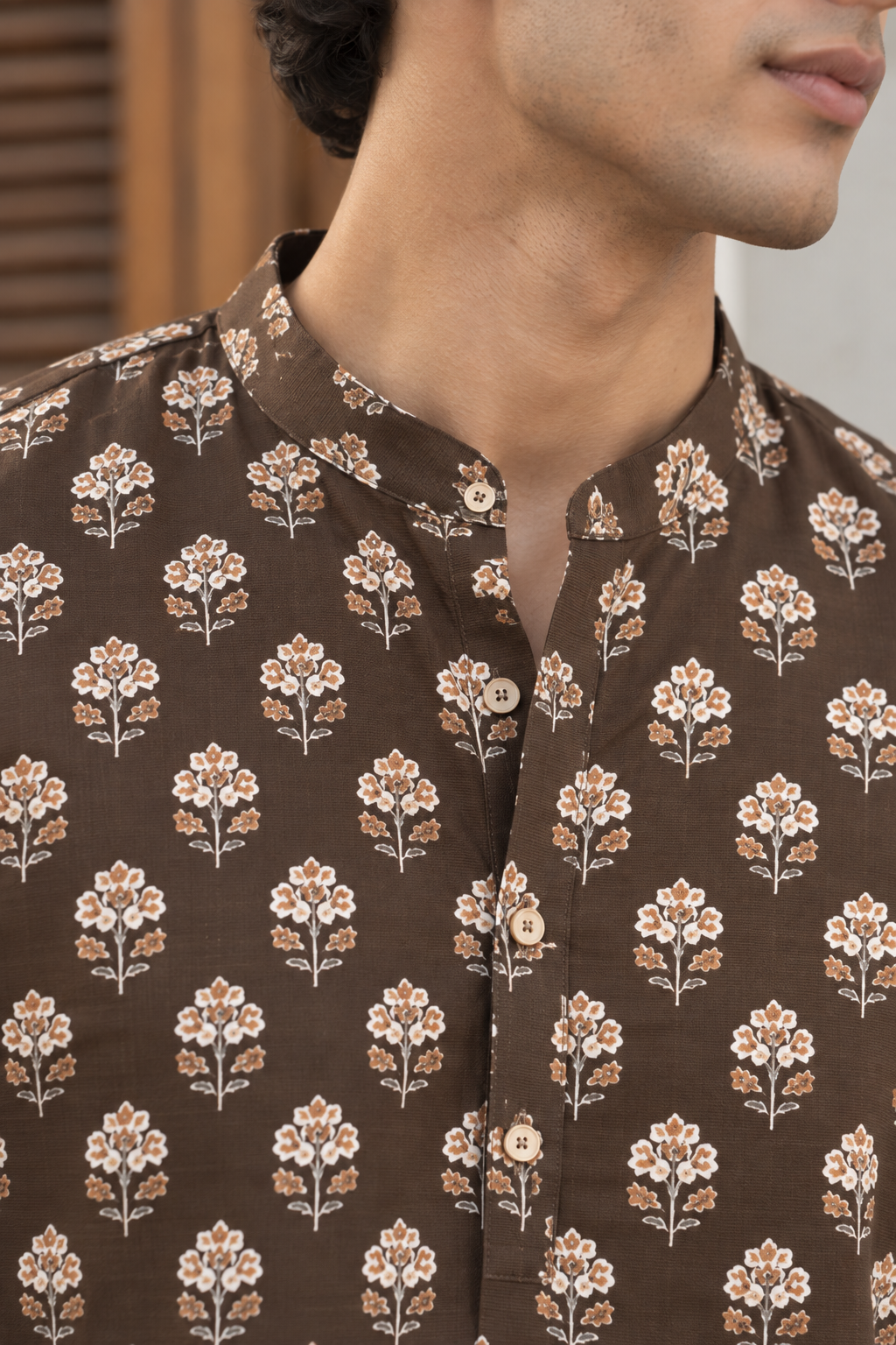 Ethnic Brown Printed Kurta