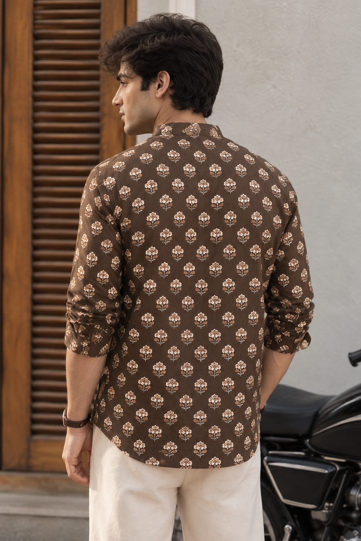Ethnic Brown Printed Kurta