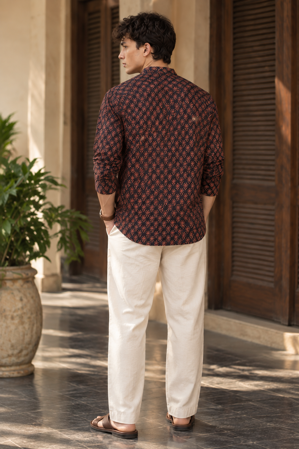 Ethnic Maroon Printed Kurta