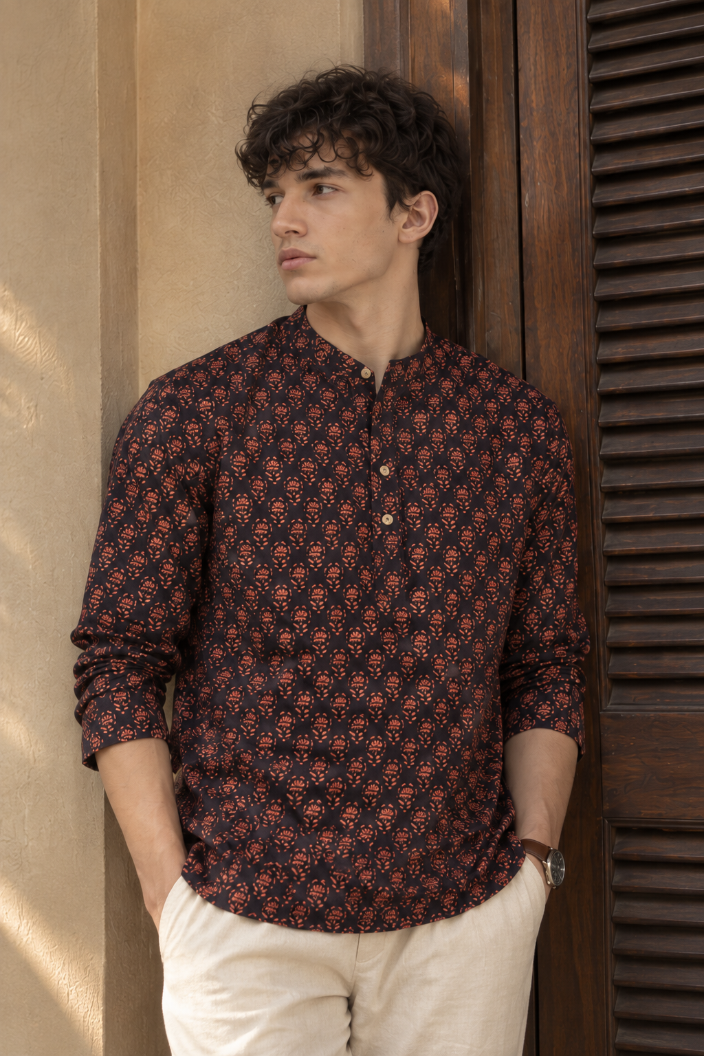 Ethnic Maroon Printed Kurta