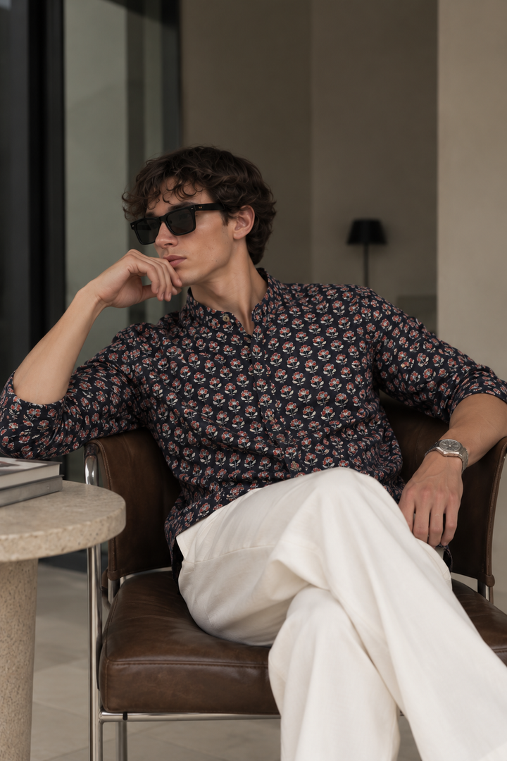 Ethic Violet Printed Kurta