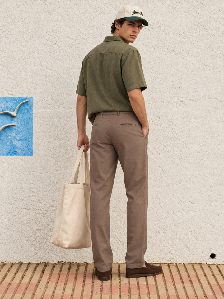 Casual Fit: Brown Linen Pants