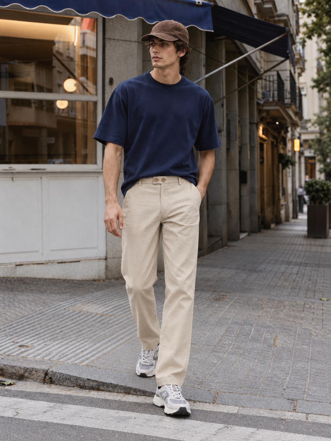 Casual Fit: Cream Linen Pants