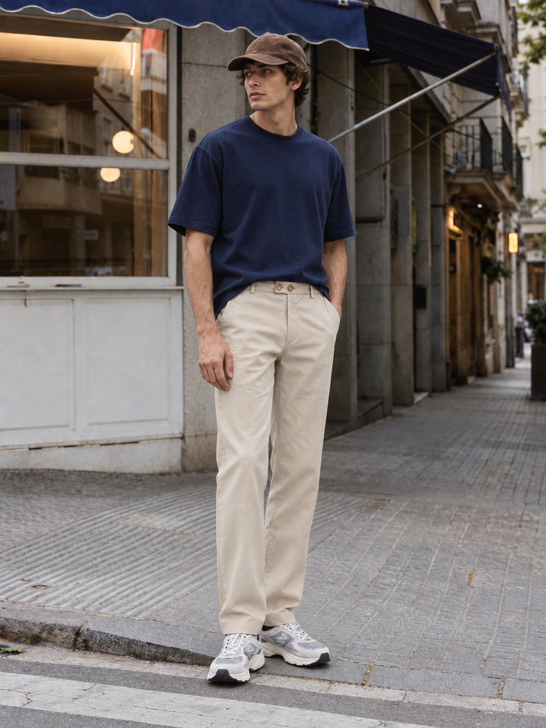 Casual Fit: Cream Linen Pants