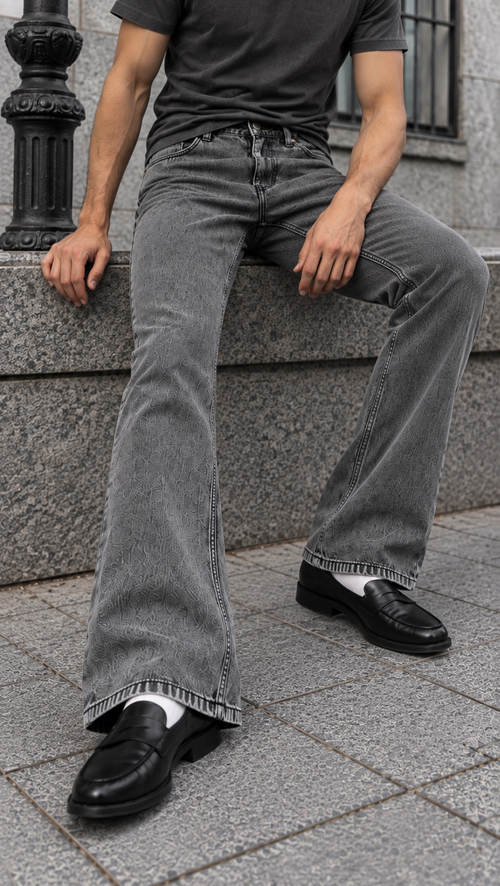 Bootcut : Acid Washed Jeans