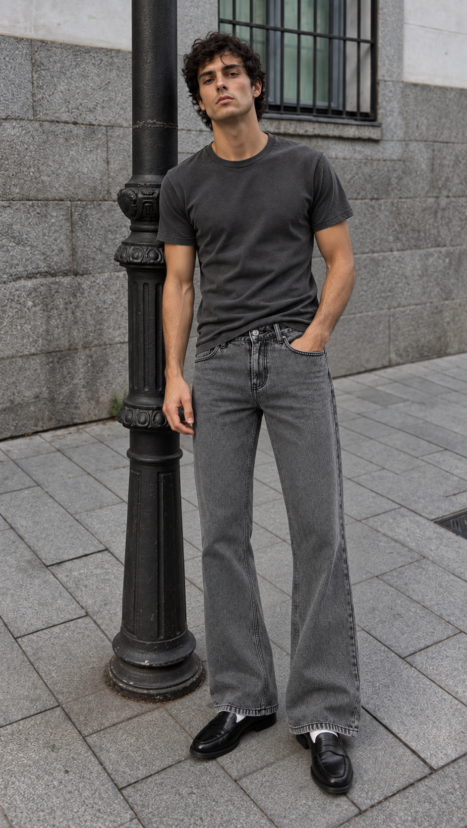 Bootcut : Acid Washed Jeans