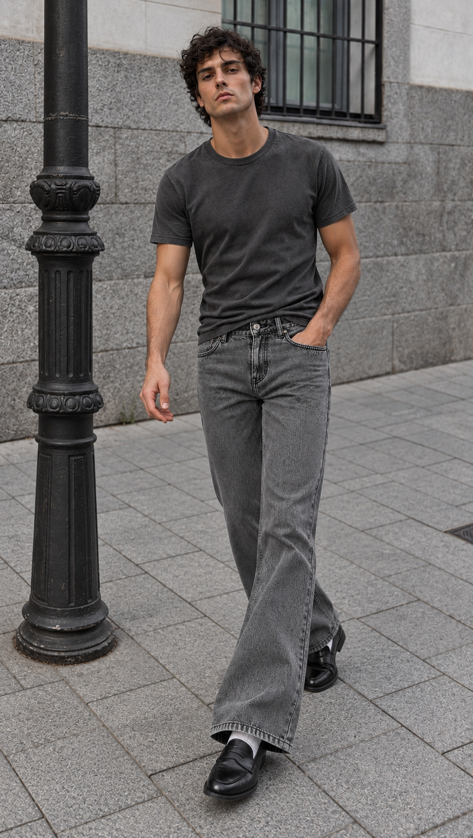 Bootcut : Acid Washed Jeans