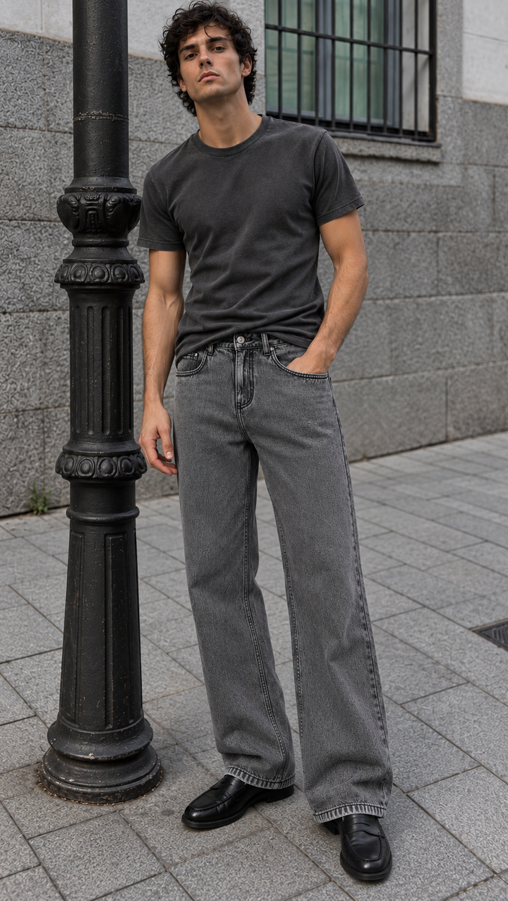 Bootcut : Acid Washed Jeans