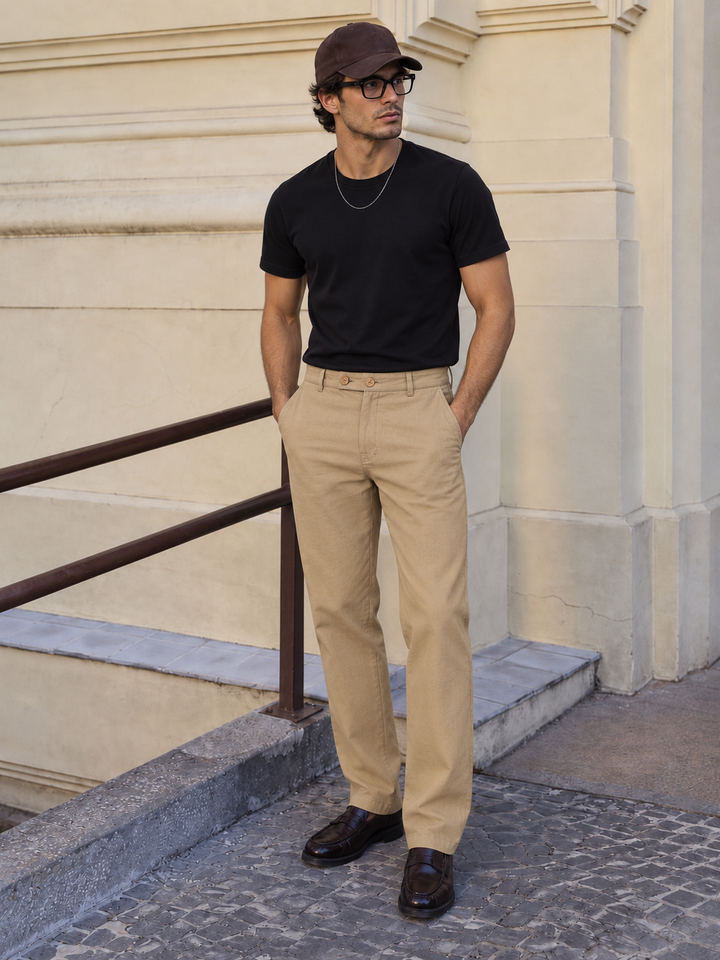 Casual Fit : Ochre Relaxed Trousers