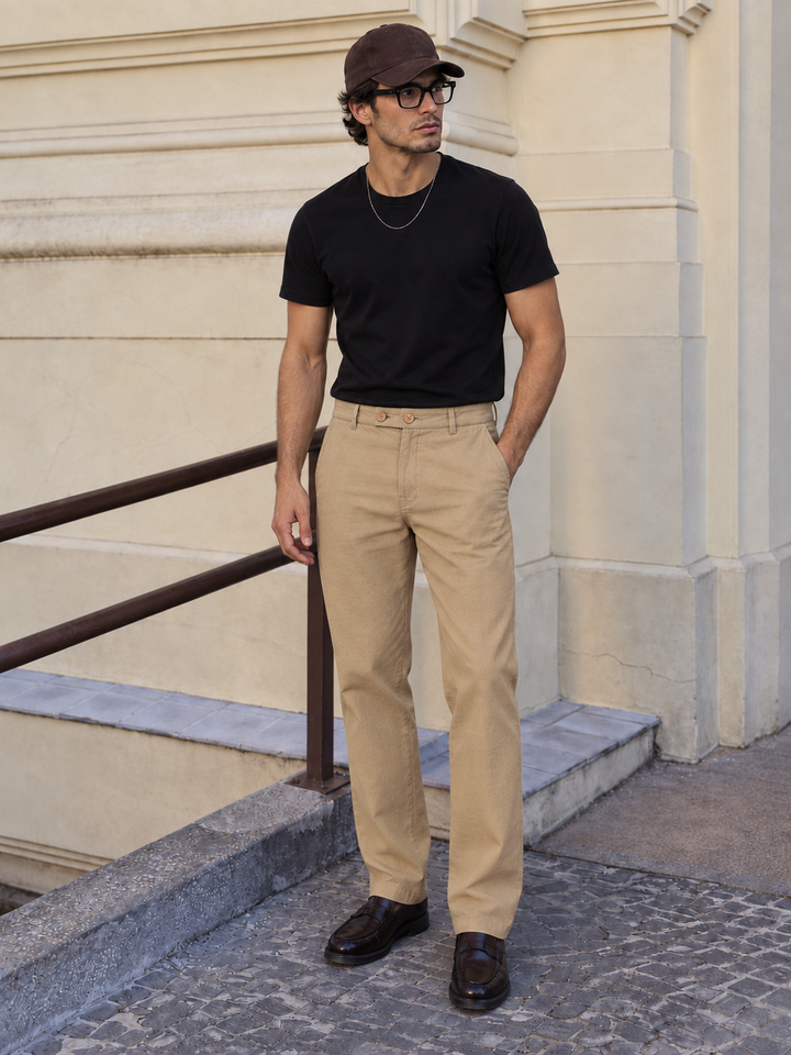 Casual Fit : Ochre Relaxed Trousers