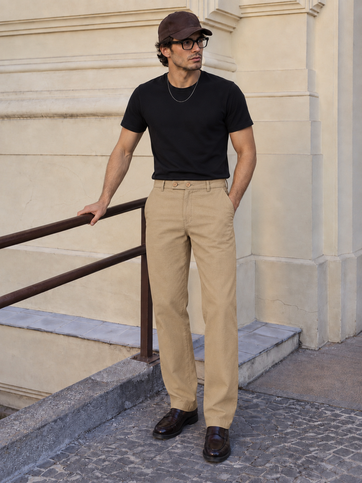 Casual Fit : Ochre Relaxed Trousers