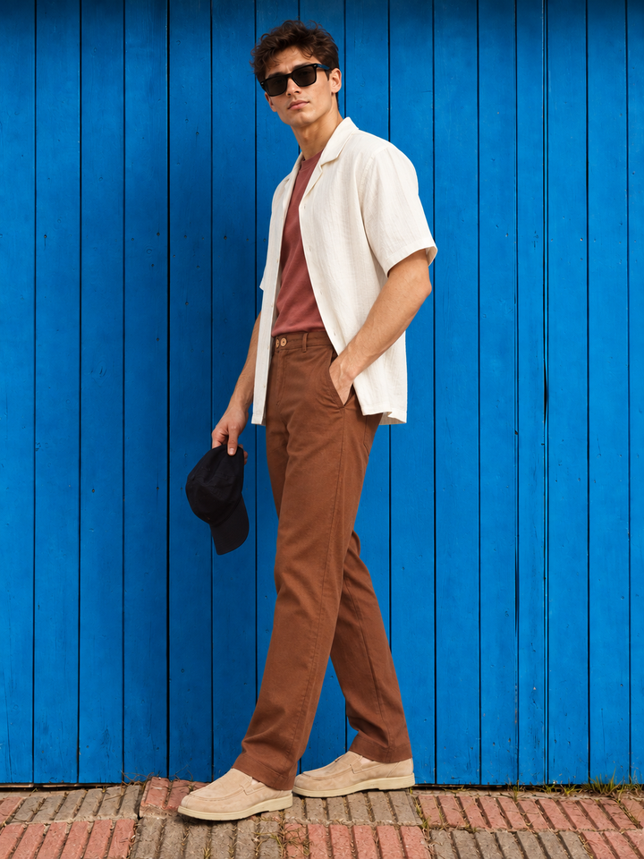Casual Fit: Chocolate Brown Linen Pants