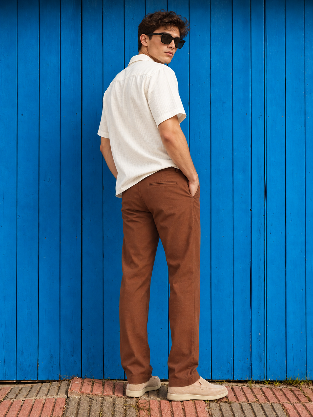 Casual Fit: Chocolate Brown Linen Pants