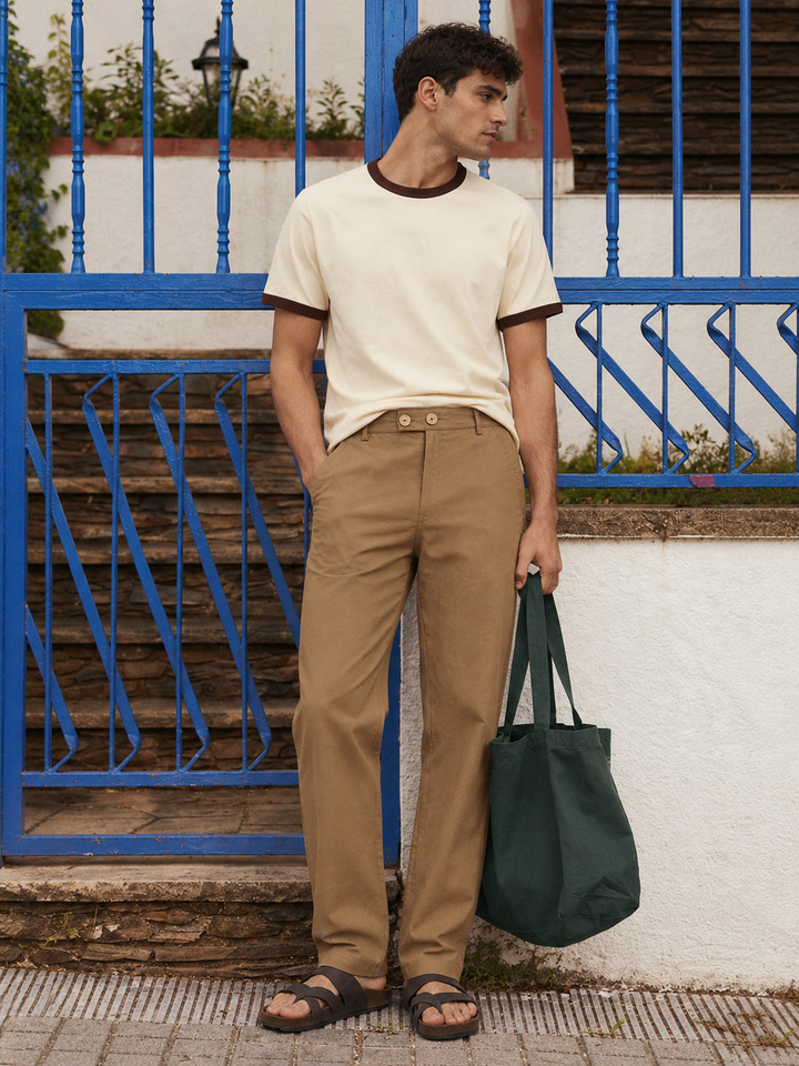 Casual Fit: Dark Ochre Linen Pants