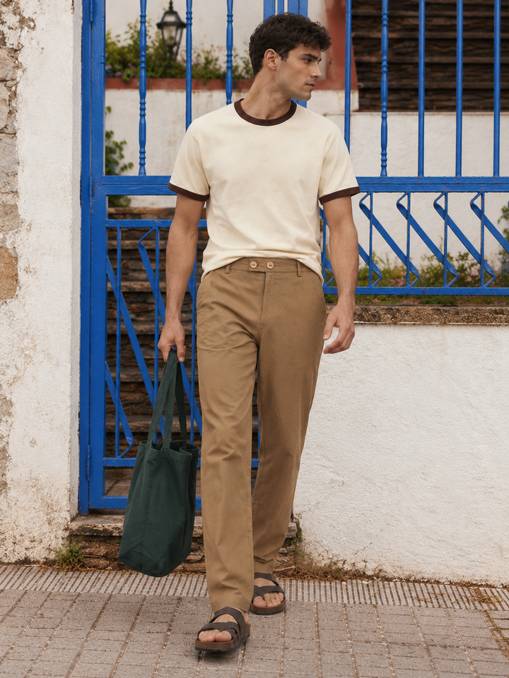 Casual Fit: Dark Ochre Linen Pants